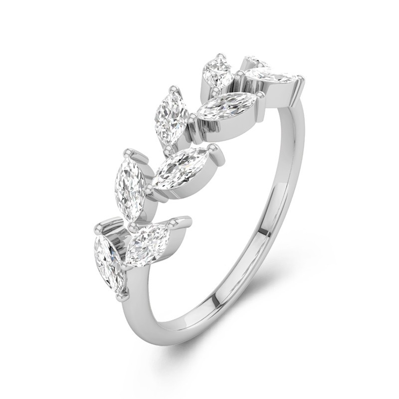 Nature Graceful Leaf Moissanite Wedding Ring