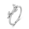 Nature Elegant Leaf Moissanite Wedding Ring