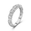 Graceful Carved Moissanite Wedding Band