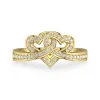 Heart Knot Pavé Promise Ring Moissanite