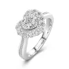 Argent sterling 925 Moissanite Bague de promesse