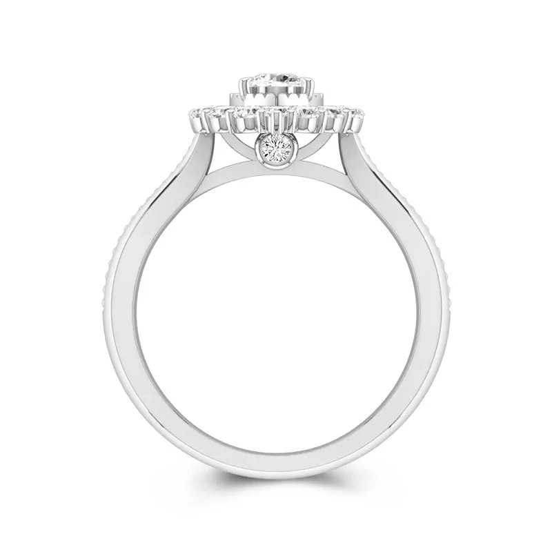 18K White Gold Moissanite Promise Ring