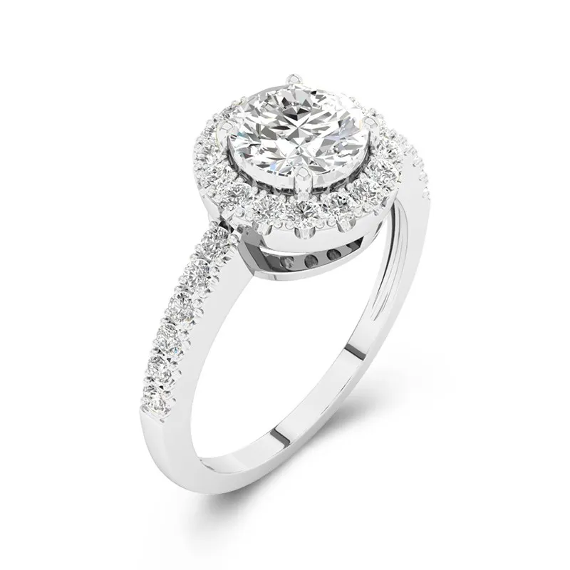 14K White Gold Moissanite Engagement Ring