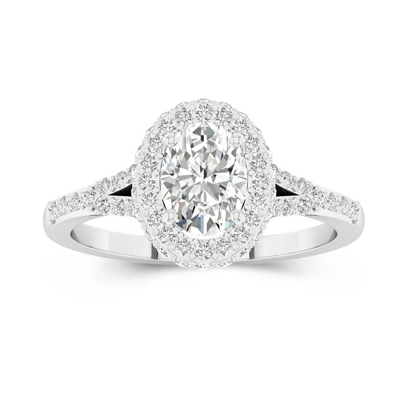 Luxury Oval 2.00ct Moissanite Engagement Ring