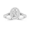 925 Sterling Silver Halo Split Shank Engagement Ring