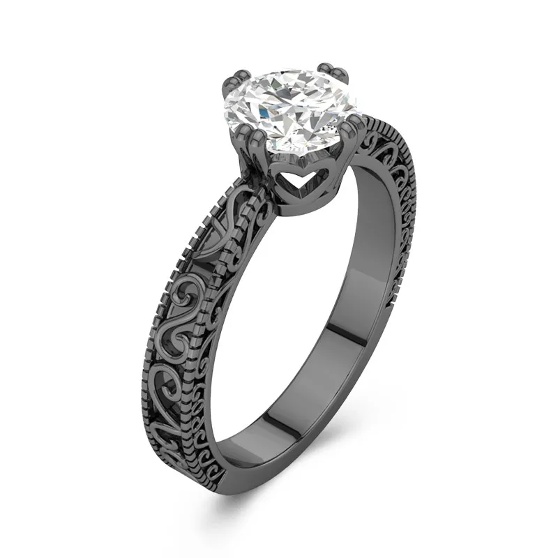 925 Sterling Silver East West Reverse Tapered Engagement Ring