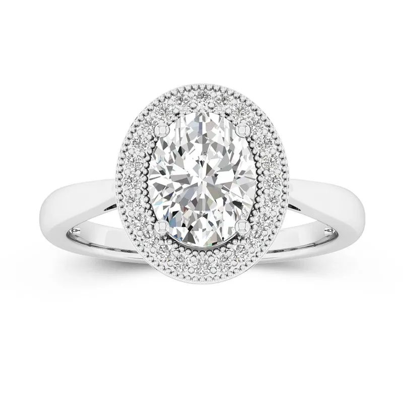 Vintage Oval 2.00ct Moissanite Engagement Ring