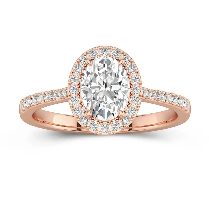 18K Rose Gold Moissanite Engagement Ring