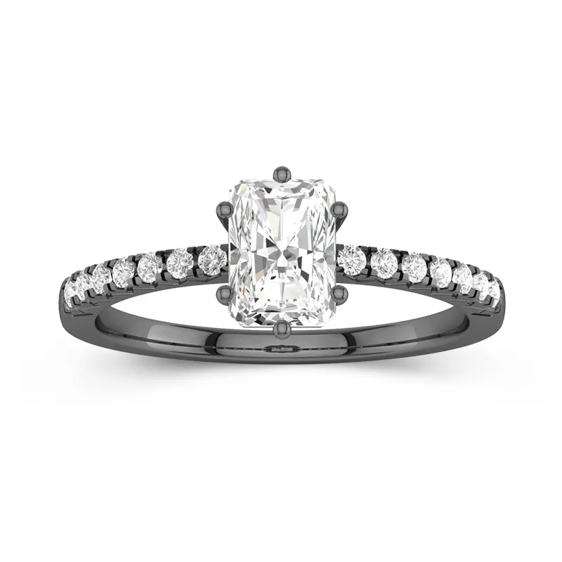 925 Sterling Silver Prong Straight Shank Engagement Ring