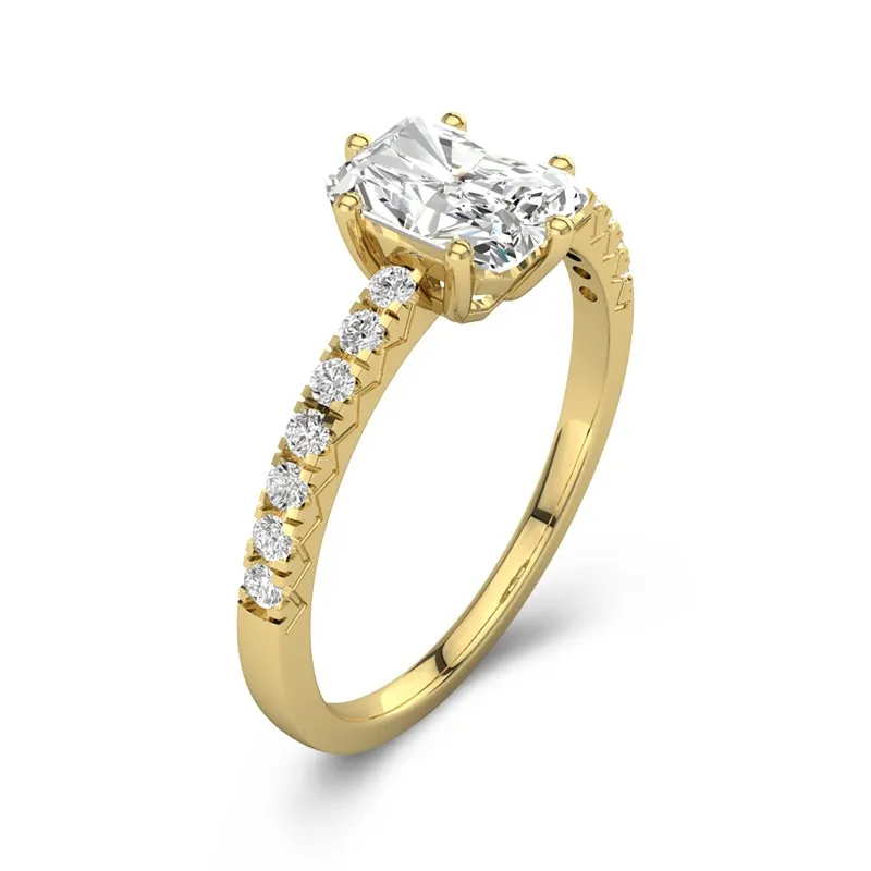 18K Gold Moissanite Engagement Ring