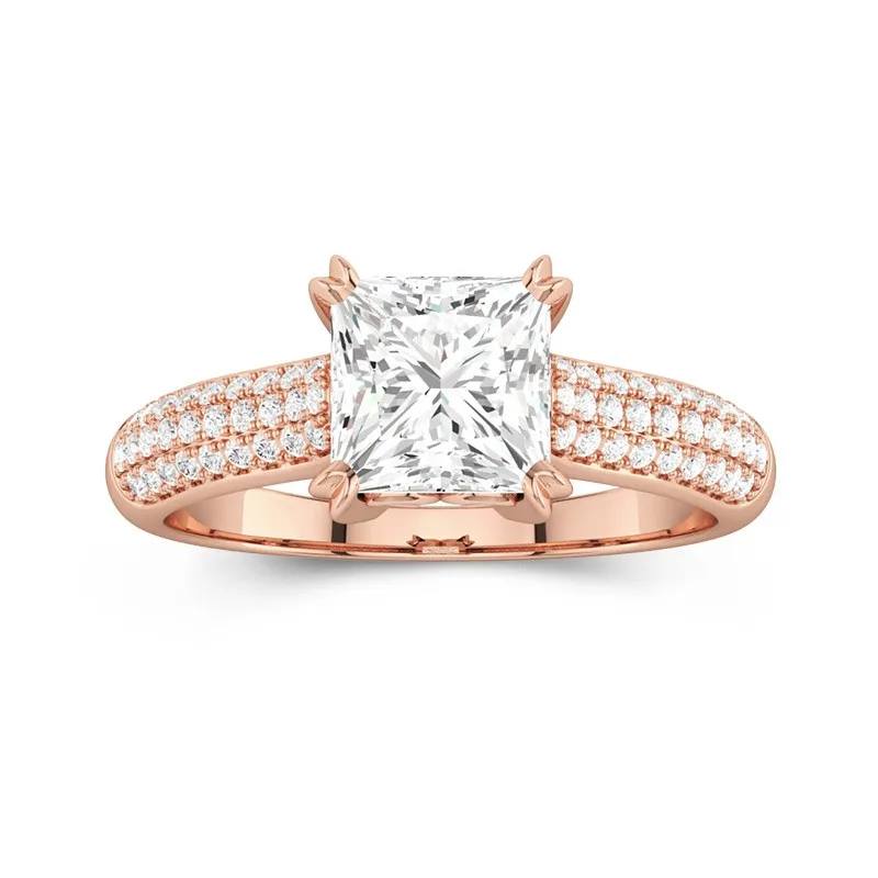 18K Rose Gold Moissanite Engagement Ring