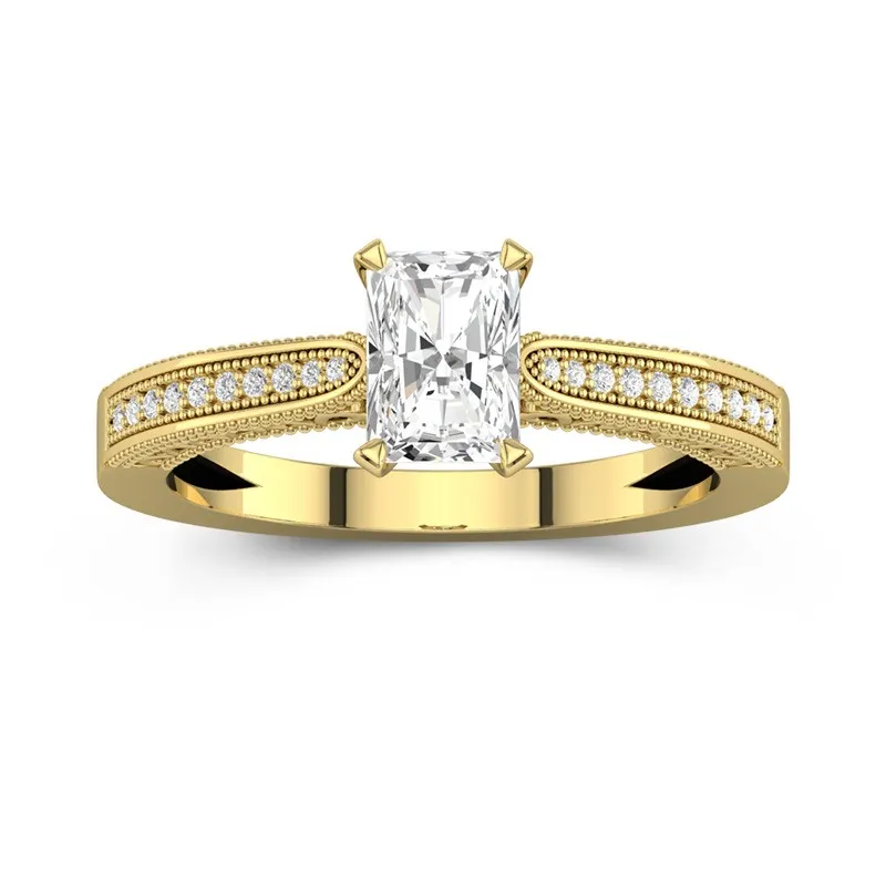 14K Gold Cathedral Reverse Tapered Engagement Ring