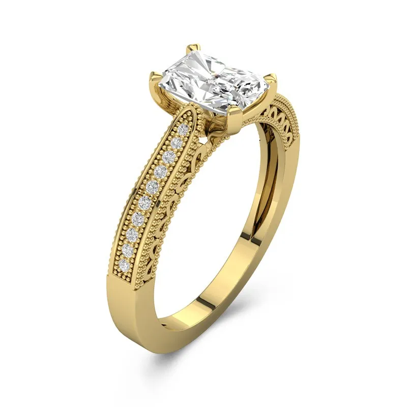 14K Gold Cathedral Reverse Tapered Engagement Ring
