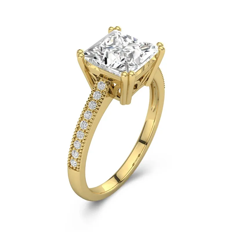 925 Sterling Silver Moissanite Engagement Ring