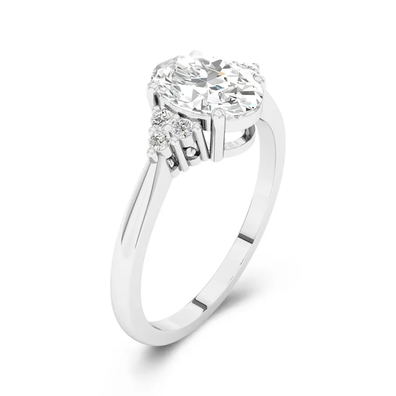 14K White Gold Moissanite Engagement Ring