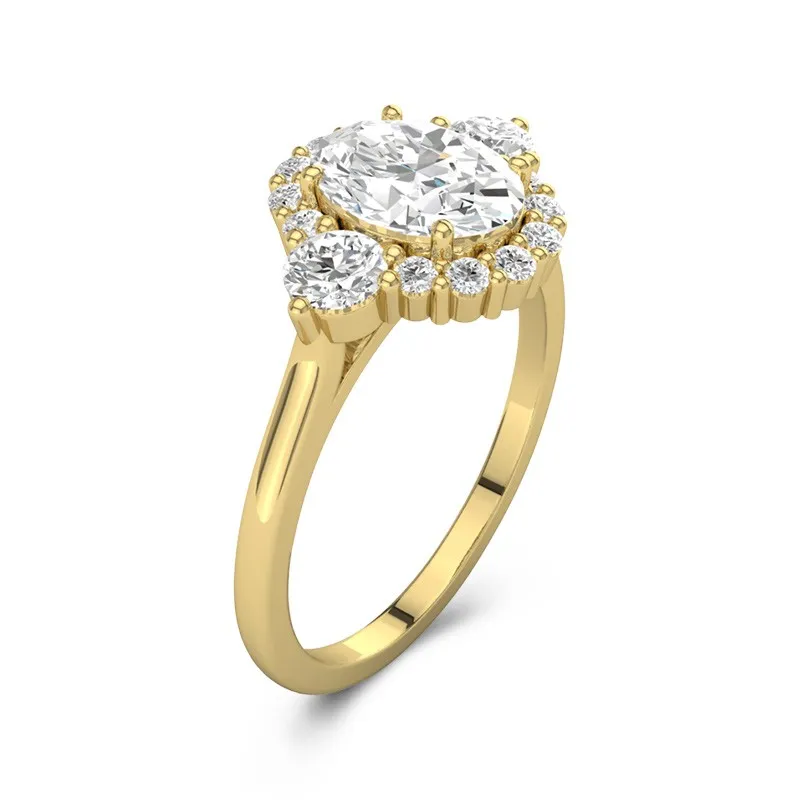 14K Gold Moissanite Engagement Ring