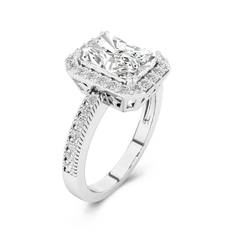 14K White Gold Moissanite Engagement Ring