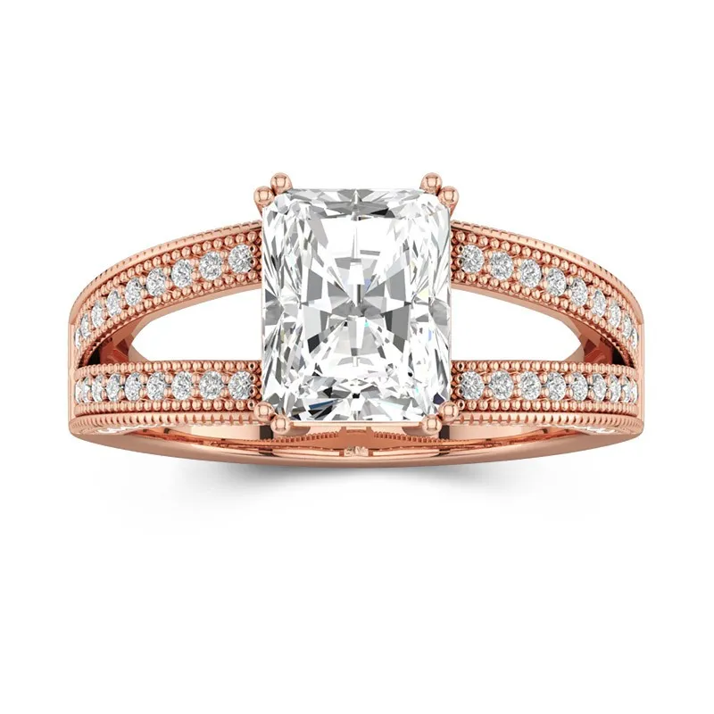 18K Rose Gold Moissanite Engagement Ring