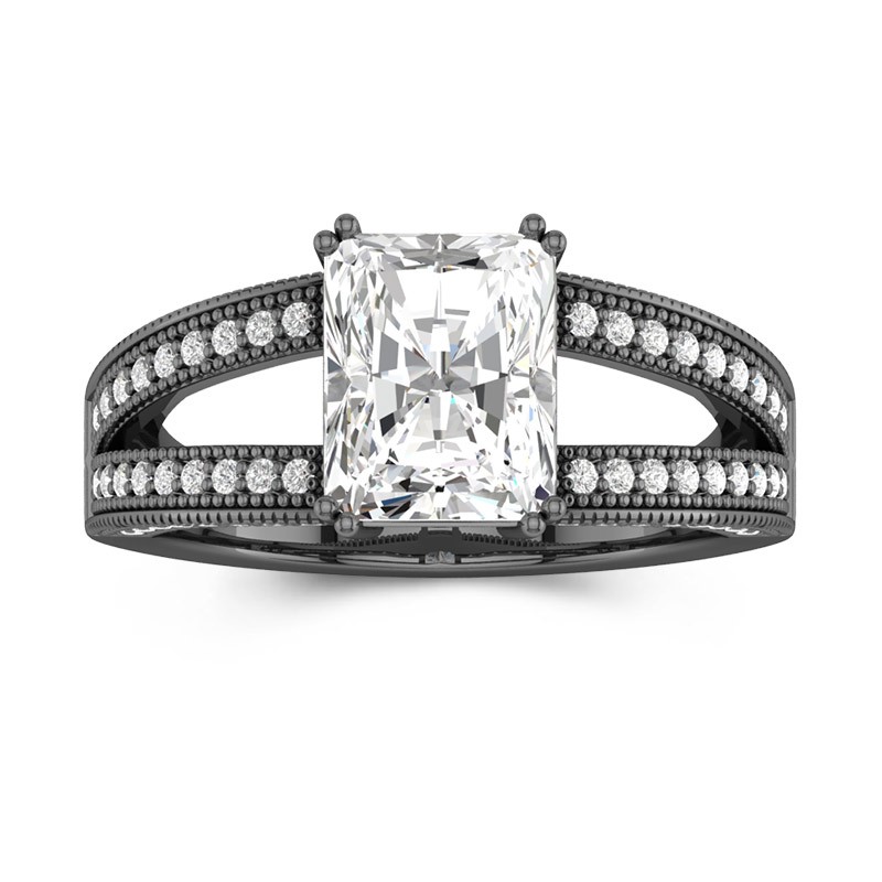 VANCARO Black sold Plated Sterling Silver Princess Cut Engagement Ring Bridal Set 6