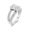 925 Sterling Silver Moissanite Engagement Ring