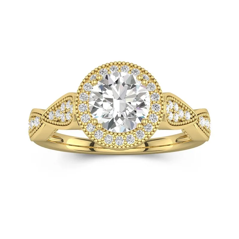 14K Gold Moissanite Engagement Ring