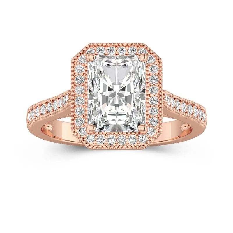 14K Rose Gold Moissanite Engagement Ring