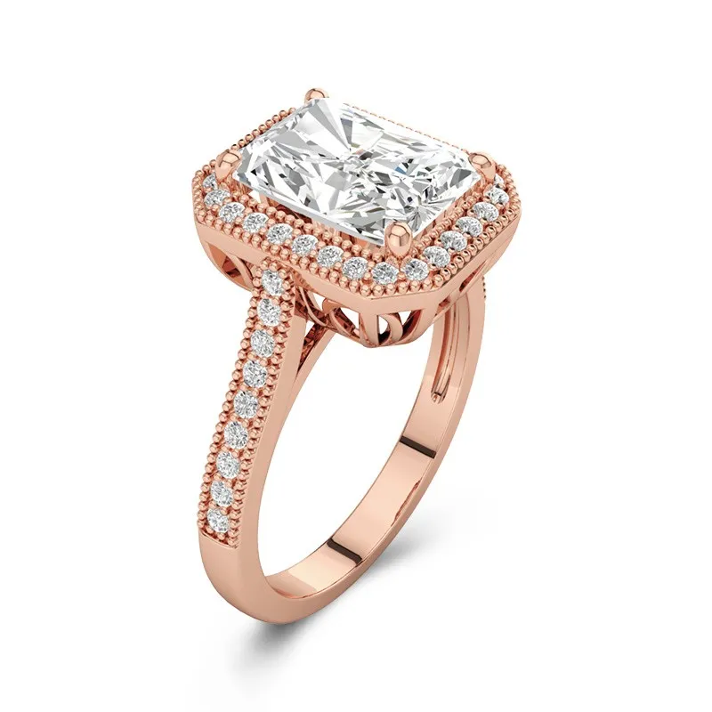 14K Rose Gold Moissanite Engagement Ring