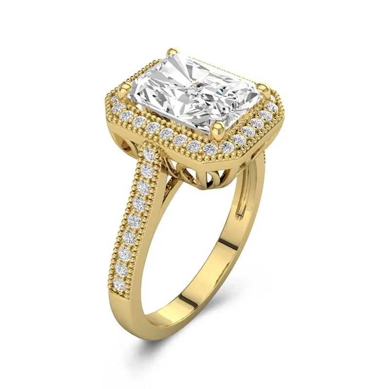 14K Gold Moissanite Engagement Ring