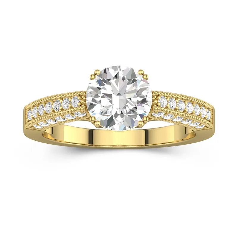 14K Gold Moissanite Engagement Ring