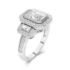 925 Sterling Silver Moissanite Engagement Ring