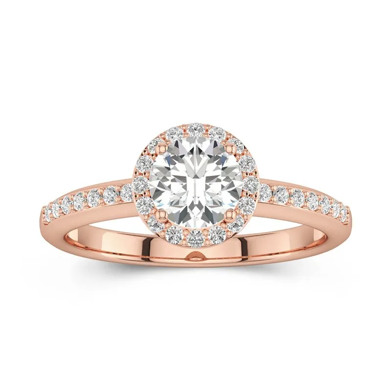 14K Rose Gold Moissanite Engagement Ring