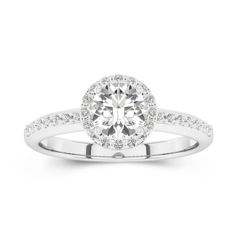 14K White Gold Moissanite Engagement Ring