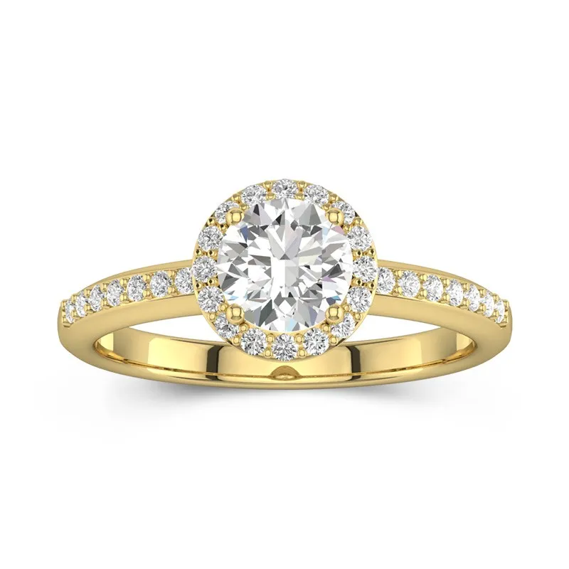 14K Gold Moissanite Engagement Ring