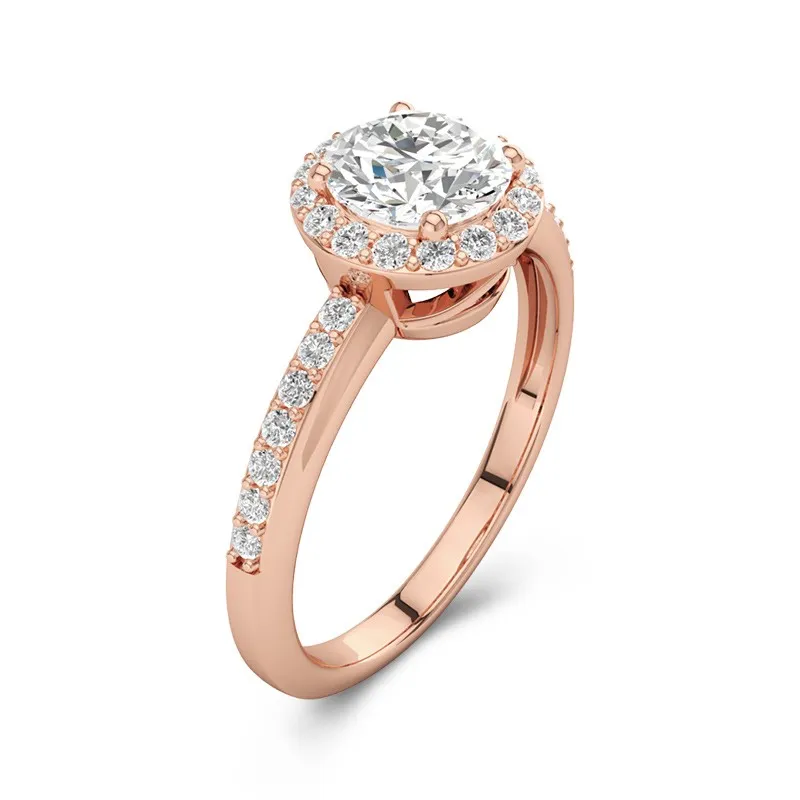 14K Rose Gold Moissanite Engagement Ring