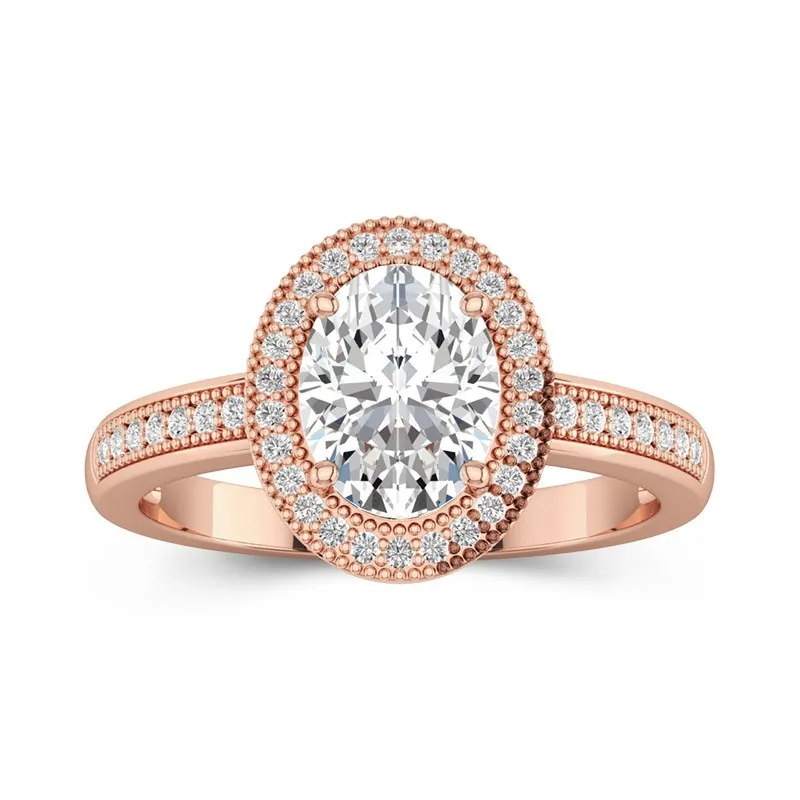 14K Rose Gold Moissanite Engagement Ring