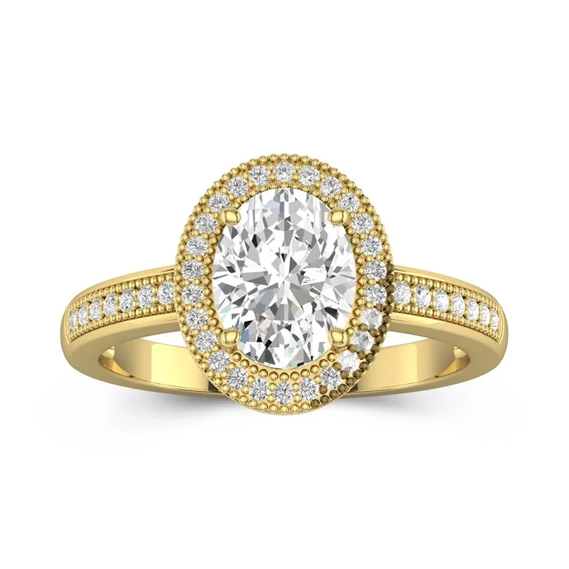 14K Gold Moissanite Engagement Ring