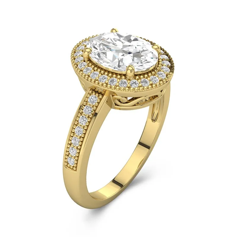 14K Gold Moissanite Engagement Ring