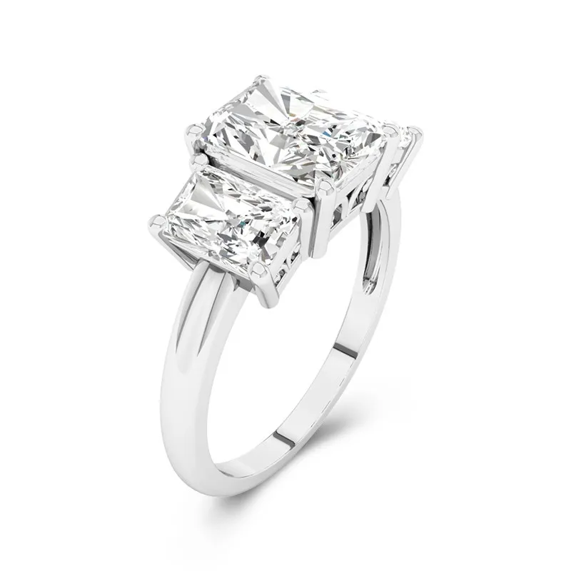 Or blanc 18 carats Moissanite Bague de fiançailles