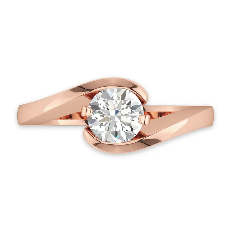 18K Rose Gold Moissanite Engagement Ring