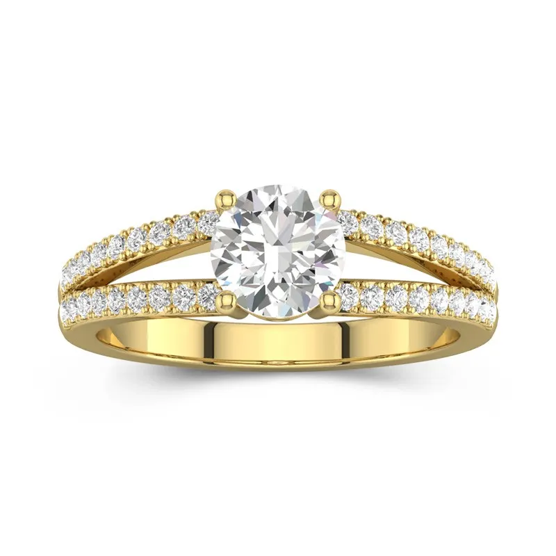 18K Gold Moissanite Engagement Ring