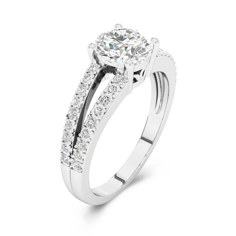 Platinum Moissanite Engagement Ring