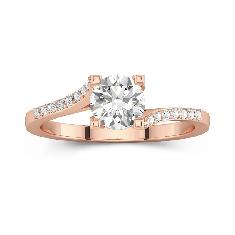 14K Rose Gold Moissanite Engagement Ring