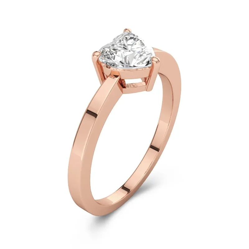 14K Rose Gold Moissanite Engagement Ring