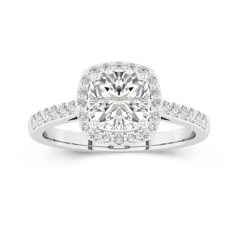 18K White Gold Moissanite Engagement Ring