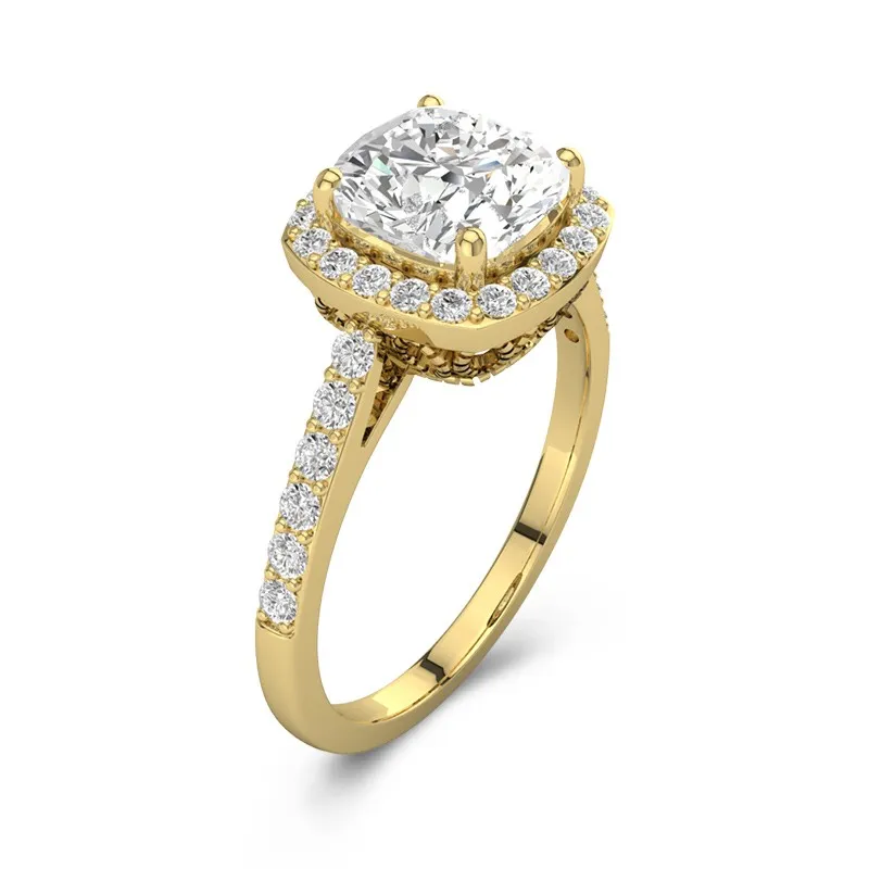 14K Gold Moissanite Engagement Ring