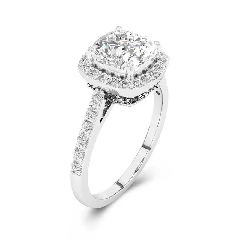 Platinum Moissanite Engagement Ring