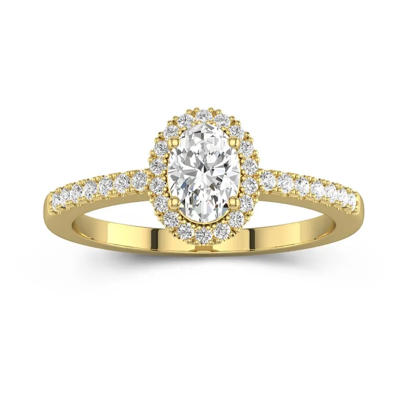 14K Gold Moissanite Engagement Ring