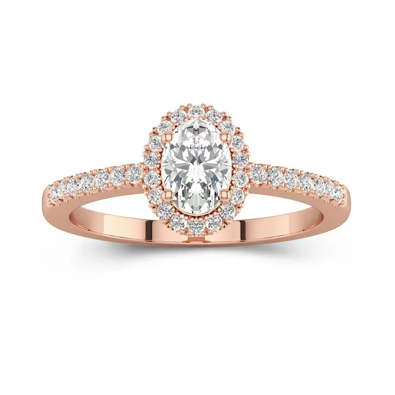 18K Rose Gold Moissanite Engagement Ring