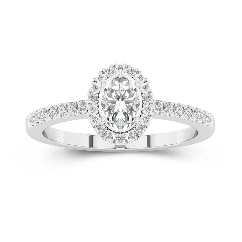 925 Sterling Silver Moissanite Engagement Ring