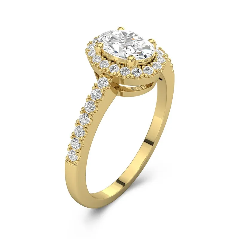 14K Gold Moissanite Engagement Ring